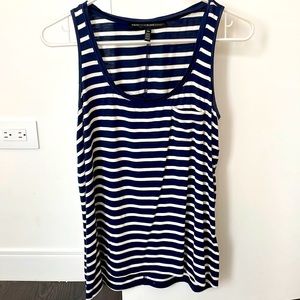 WHBM Navy and White Stripped tank top